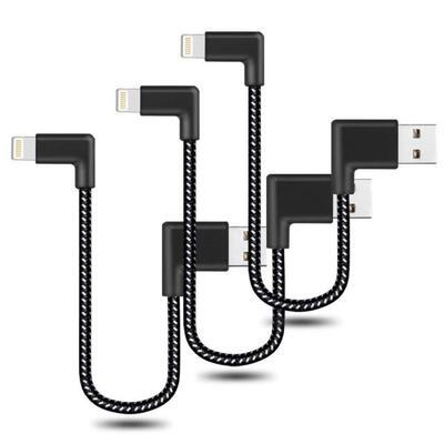 

Right Angled Lightning Charging Cable 2m 24A 90 Degree Braided Sync Date Cable For IPhone XSXRX8 Plus76 PlusSE