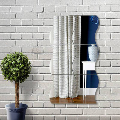 

Wavy Mirror Wall Stickers--Mirror Art DIY Home Decorative Plastic Mirror Tiles for Home