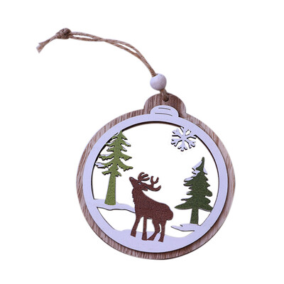 

〖Follure〗1PC New Christmas Tree Ornaments Hanging Xmas Tree Party Decor 3D Wooden Pendant