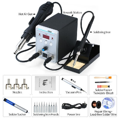 

Soldering Station 8586 2 in 1 Hot Air SMD Rework Station 220 V Soldering Station Iron