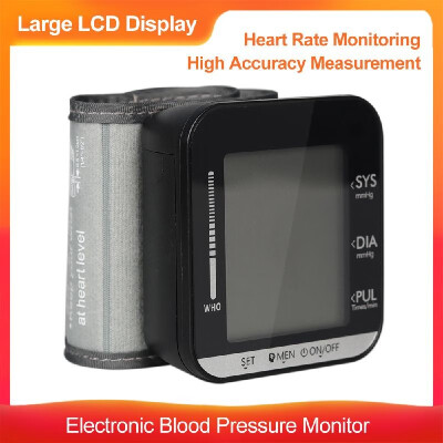 

Wrist Type Electronic Blood Pressure Monitor with Heart Rate Detection Fully Automatic Sphygmomanometer Digital LCD Blood Pressure