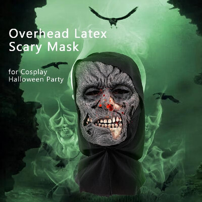 

Cosplay Halloween Mask Overhead Latex Witch Face Costume Scary Mask Trick Game Toy