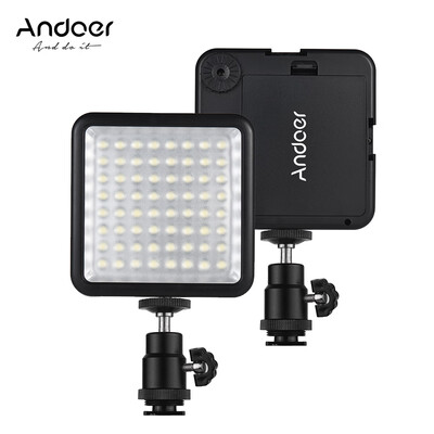 

Andoer WY-64 Mini LED Light Panel 8W Dimmable 5600K Camcorder Video Lamp with Shoe Mount Adapter for Canon Nikon Sony DSLR Camera