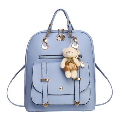 

Fashion 8 Colors Women Student Preppy Style Bear Pendant Bookbag Backpack