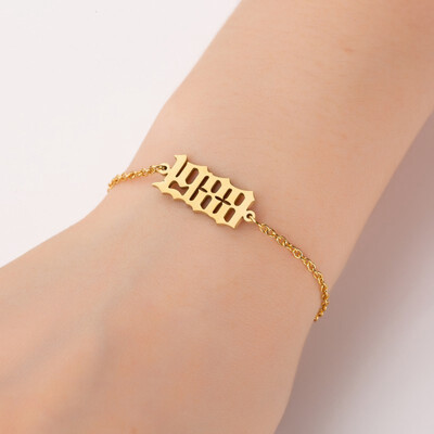 

1980-2000 Pendant Charm Bracelets Stainless Steel Chain Jewelry Gifts For Women Men Baby Child Time Past Birthday Gifts