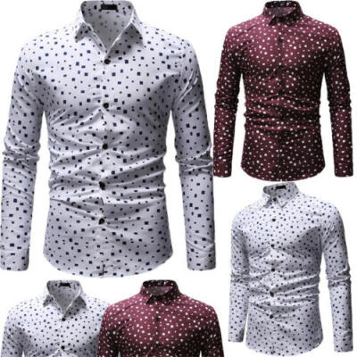 

Mens Luxury Casual Formal Shirt Long Sleeve Slim Fit Business Dress Shirts Tops