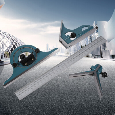 

1x Stainless Steel Universal Bevel 180 Degree Angle Combination Square Protractor Ruler Set Protractor Square Protractor