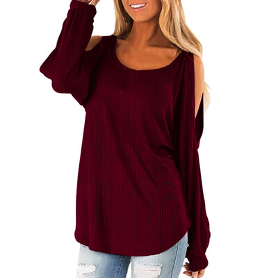 

Tailored Women Winter O-Neck Solid Color Lantern Long Sleeve T Shirt Casual Blouse Tops