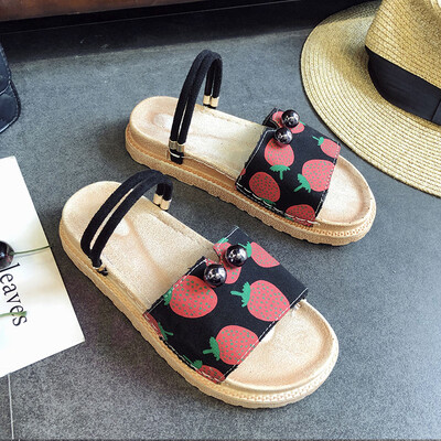 

Sandals Fairy Wind Summer Students Wear Lovely Soft Girls Strawberry Shoes