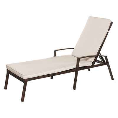 

2 pcs Patio Rattan Adjustable Back Lounge Chair
