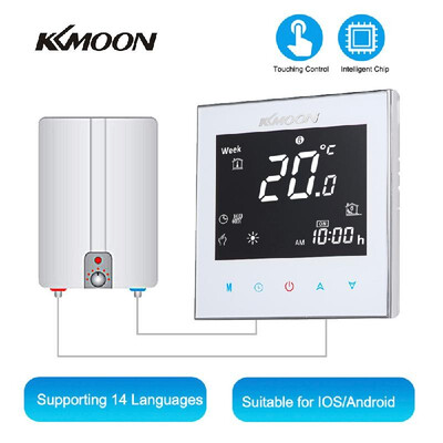 

KKmoon Digital WaterGas Boiler Heating Thermostat with WiFi Connection & Voice Control Energy Saving AC 95-240V 5A Touchscreen LC