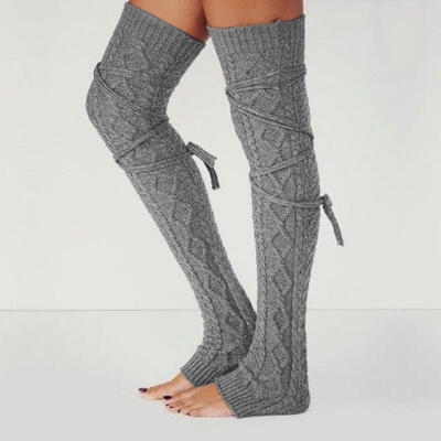 

Women Warm Knee High Thicken Leg Warmers Winter Knit Crochet Legging Boot Socks