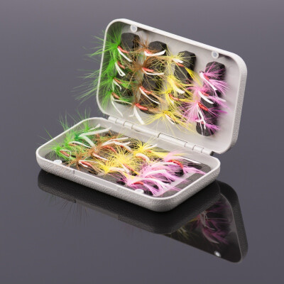 

32pcs Fly Fishing Lure Flies Trout Lures DryWet Flies Nymphs 10 hook Ice Fishing Lures Artificial Bait with Pesca Box