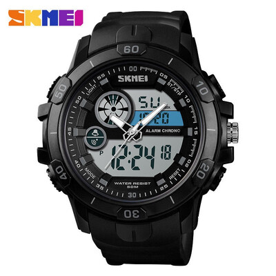 

SKMEI Mens Waterproof Sport Army Alarm Date Analog Digital Black Wrist Watch