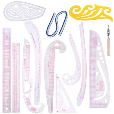 

13pcsset Multi-function Clothing Garment Sample Cutting Rulers Yardstick