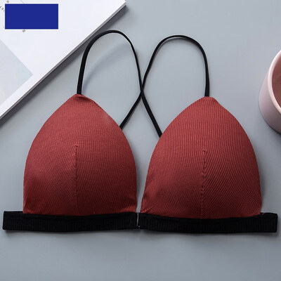 

Sexy Women Lingerie Front Closure Bra Wire Free Solid Color Cross Back Beauty Back Bra Comfort Breathable Underwear Bra