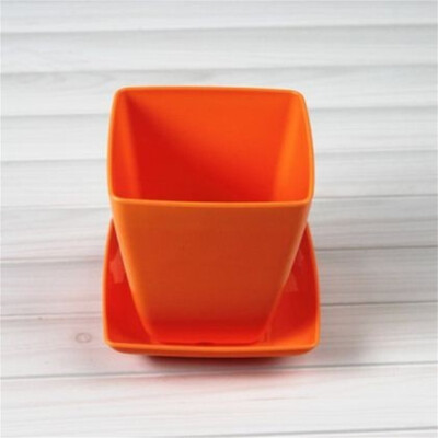 

Gobestart Mini Square Plastic Plant Flower Pot Garden Home Office Decor NurseryVA