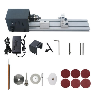 

Mini Lathe Beads Polisher Machine Woodworking Craft DIY Rotary Tool Set Universal Set EU Plug