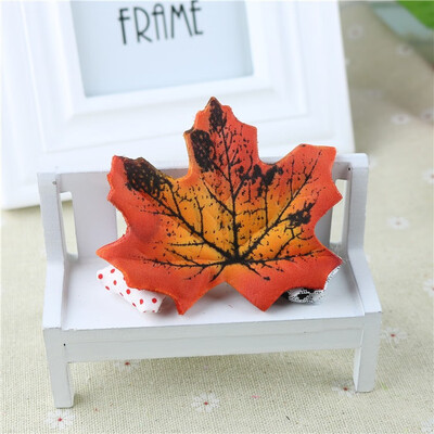 

FUNNYBUNNY 50PCS Maple Leaves Artificial Autumn Fall Leaves Multicolor Mixed Garlands Art Scrapbooking Wedding House Decorations