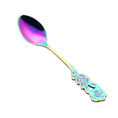 

Toponeto Stainless Steel Flower Spoon Coffee Tea Spork Flatware Dessert