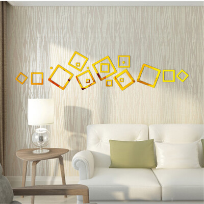 

〖Follure〗Creative Mirror Wall Stickers Square Mirror Paste Home Wall Decoration