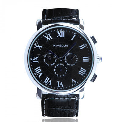 

Mens Casual Watch Premium Automatic Waterproof Wristwatch With Leather Band