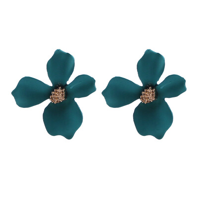 

Fashion Round Earrings for Women Spray Geometric Metal Statement Brincos Big Leaf Flower Earrings Fashion Party Jewelry Gift