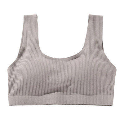 

Women Sexy Lingerie U-neck Push Up No Rim Vest Bra Tops Pure Cotton Breathable Solid Color Underwear