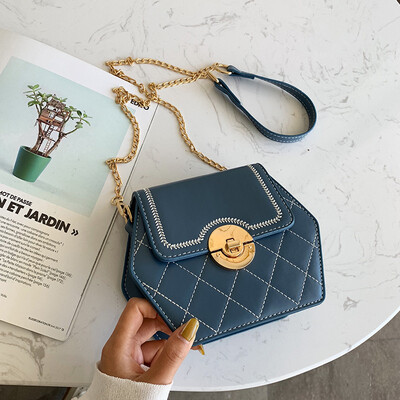 

Qiao Bani 2019 new Korean chic fashion diamond rhombic chain bag shoulder diagonal trend wild women bag