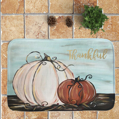 

〖Follure〗Thanksgiving Day Pumpkin lantern Entrance Door Bathroom Mat Indoor Bath Decor