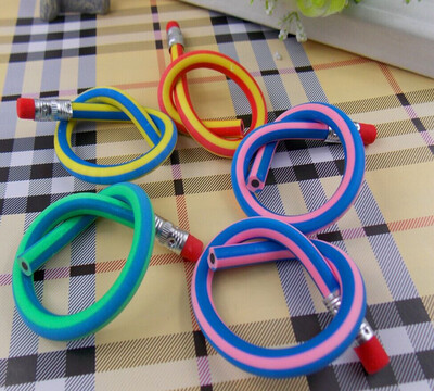 

Siaonvr 5 pcs Colorful Magic Flexible Soft Pencil With Eraser For Children Writing Gift