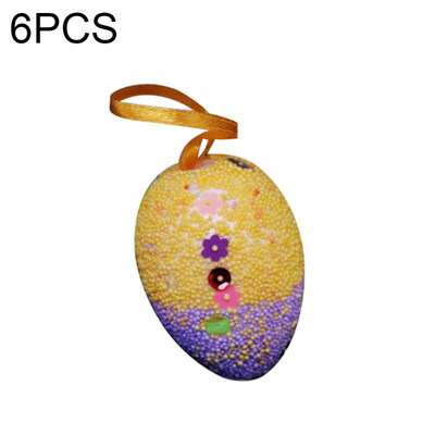 

36Pcs Happy Easter Painted Eggs Foam Ornaments DIY Crafts Hanging Decoration