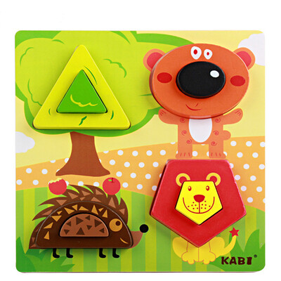 

Gotoamei 1PC Wooden Puzzle Educational Developmental Baby Kids Training Toy A