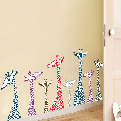 

〖Follure〗DIY Giraffe Family Removable Wall Decal Family Home Sticker Mural Art Home Decor