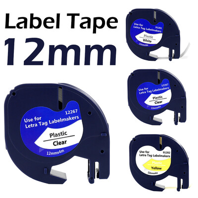 

Charm 12mm4m Multipack tape 91201 white plastic for DYMO LETRATAG label makers