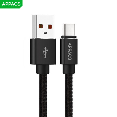 

APPACS PU Leather Fast Charging USB Data Cable Type C Cable for Huawei P20 Pro P10 Fast Charge USB-C Cable for Samsung S9