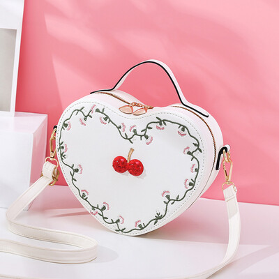 

Three-dimensional love bag female Korean fashion new womens bag shoulder diagonal handbag girl temperament peach small bag