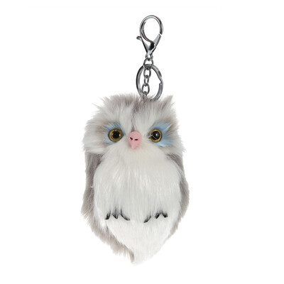 

Lovely Owl Style Key Ring Artificial Rabbit Fur Keychain