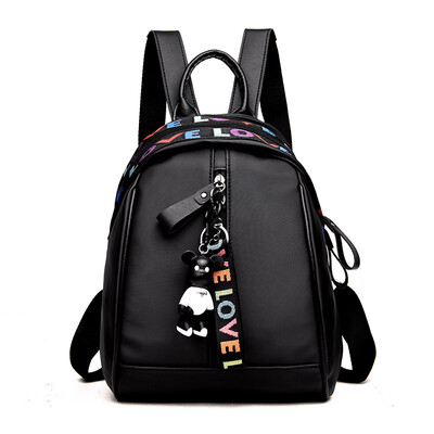 

Authentic double-shoulder bag womens Korean style travel canvas small backpack simple&casual student