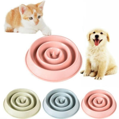 

New SLOW FEED Dog Food Bowl Non Skid Dish Break Fast Eating Habits Feeder