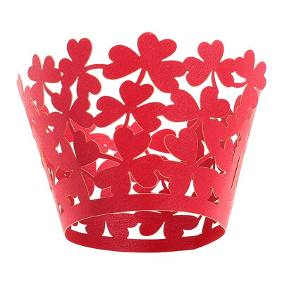 

40 PcsSet Openwork Butterfly Flower Wrap Circle Cake Cup Creative Wedding Birthday Party Cake Paper Cup Packaging