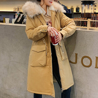 

Tailored Women Fashion Wool Zipper Pocket Hoodie Drawstring Long Jackets Outwear Coat