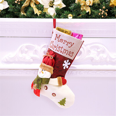 

Siaonvr Candy Bag Christmas Gifts Tree Ornament Stocking Santa Claus Snowman Sock Decor