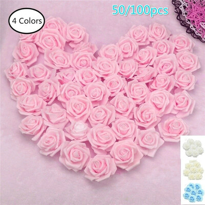 

50-100PCS Foam Fake Roses Artificial Flower Wedding Bride Bouquet Party Decor