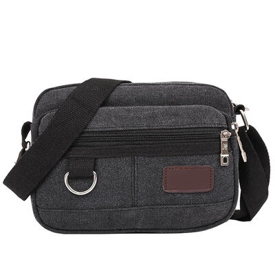 

Men Canvas Mini Messenger Bag Casual Multi-Layer Shoulder Crossbody Bag