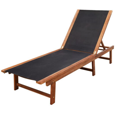 

Sun Lounger Solid Acacia Wood&Textilene