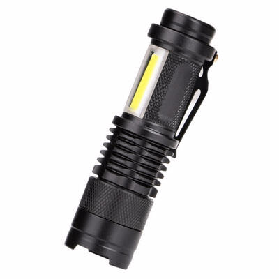 

Mini Bright LED COB Flashlight Portable Adjustable Searching Flashlight