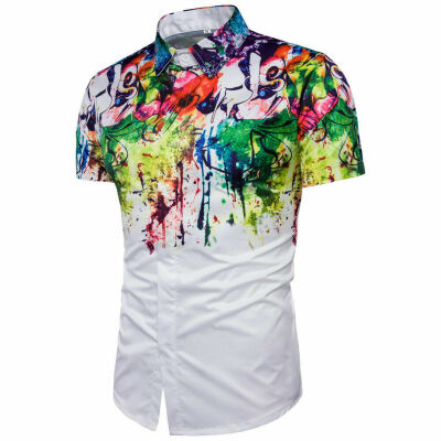 

Mens Summer Casual Short Sleeve 3D Inkjet Shirt Tops Blouse Pullover T-shirt New