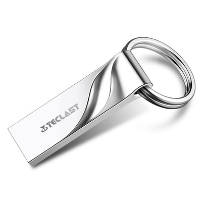 

Taipower Teclast 64G metal U disk NEX bright silver waterproof anti-fall portable ring car USB flash drive