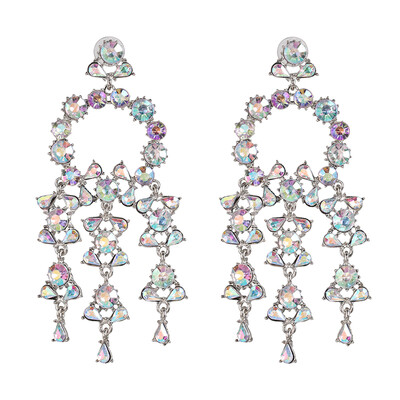 

2019 ZA Statement Long Crystal Drop Earrings for Women Wedding Geometric Big Trendy Dangle Earrings Boho Jewelry Wholesale